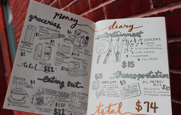 How much do Washington DC interns spend in a week? Lin plans her budget for the week.