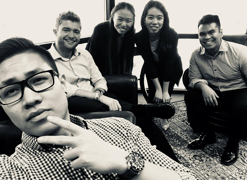 Sean with his fellow interns